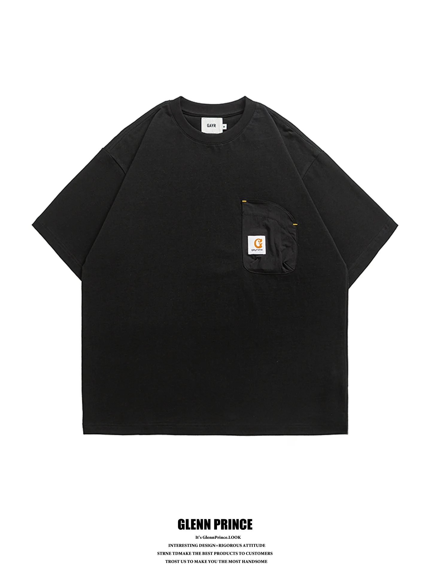 

GPstudio Pure Cotton Short Sleeve T-Shirt Men's Summer Comfortable Breathable Casual Pocket Workwear American Style Tee