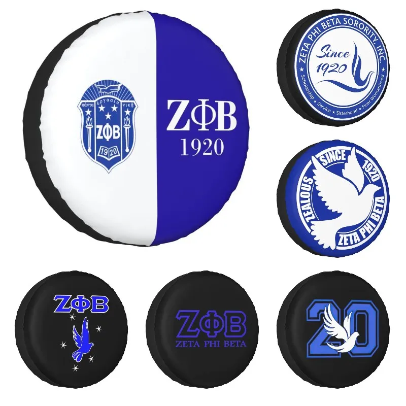 Zeta Phi Beta Spare Tire Cover for Toyota Mitsubishi Suzuki Jeep RV SUV African American Car Wheel Covers 14