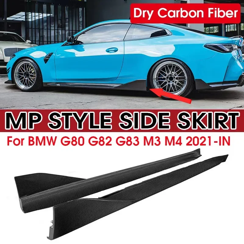 

Dry Carbon Fiber Side Skirts Extension Rocker MP Style Aprons Splitters Diffuser Winglet Wings For BMW G80 G82 G83 M3 M4 2021-IN