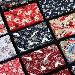 Japanse Stijl Kimono 100% Katoen Vergulden Afdrukken Cheongsam Doek voor Jurk Patchwork Thuis Textiel Materiaal 145*50 cm