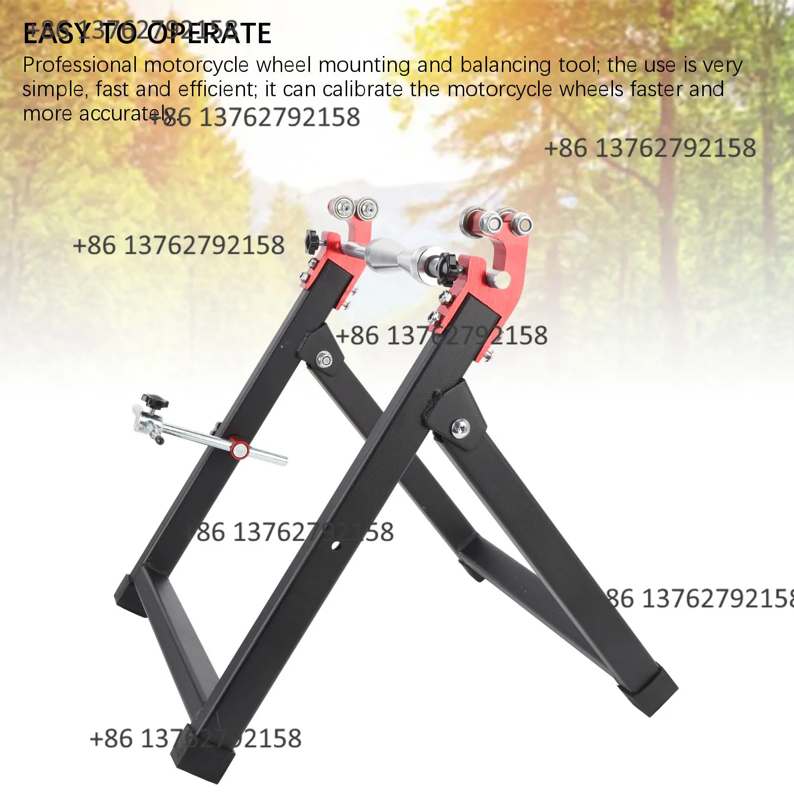 Heavy Duty Steel Foldable Motorcycle Wheel Balancer Truing Stand High Stability Static Balancing Tool For Sport Dirt Bike