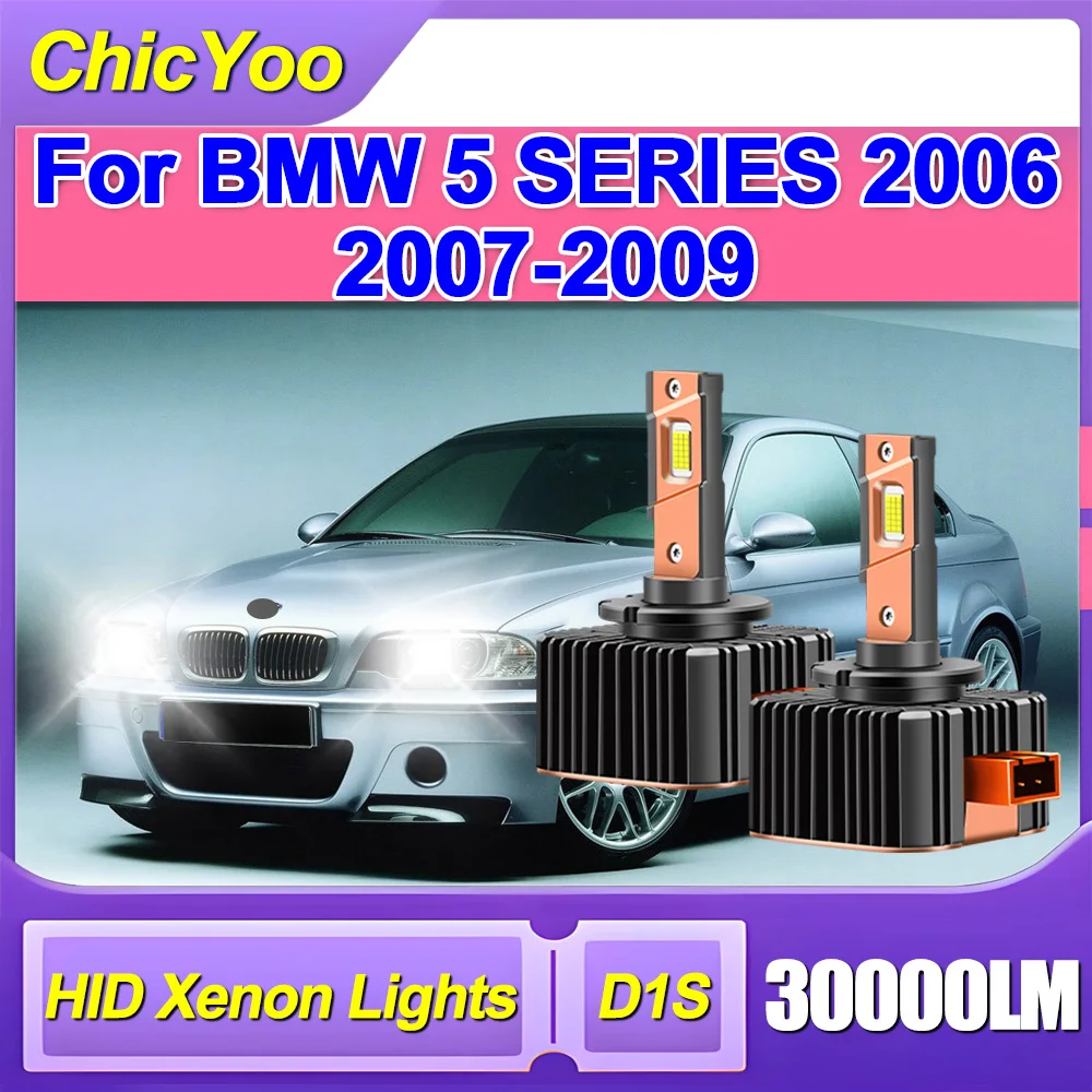 

2 шт., 120 Вт, HID ксеноновые фары, 6000 К, белые автомобильные фары Canbus 30000LM, светодиодные лампы высокой мощности для BMW 5 SERIES 2006 2007-2009 гг.