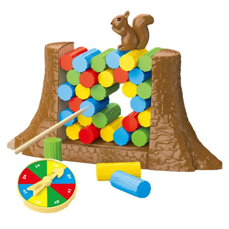 Balancing Game Squirrel Balance Pushing Piles Toys Balance Parent-Child Interactive Family Tabletop Puzzle Game Pushing Piles