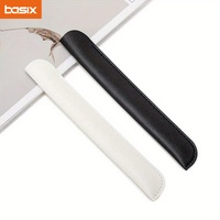 2pc Premium Faux Leather Apple Pencil Case for 1st & 2nd Gen  Protective Cover with Touch Pen Compatibility, Sleek White Design