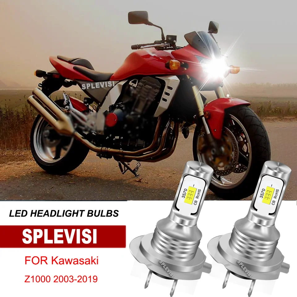 

2pcs 6000k white motorcycle led lights For Kawasaki Z1000 2003-2019 KLR650 2008-2021 Ninja 650 2012-2016 650R 2006-2020