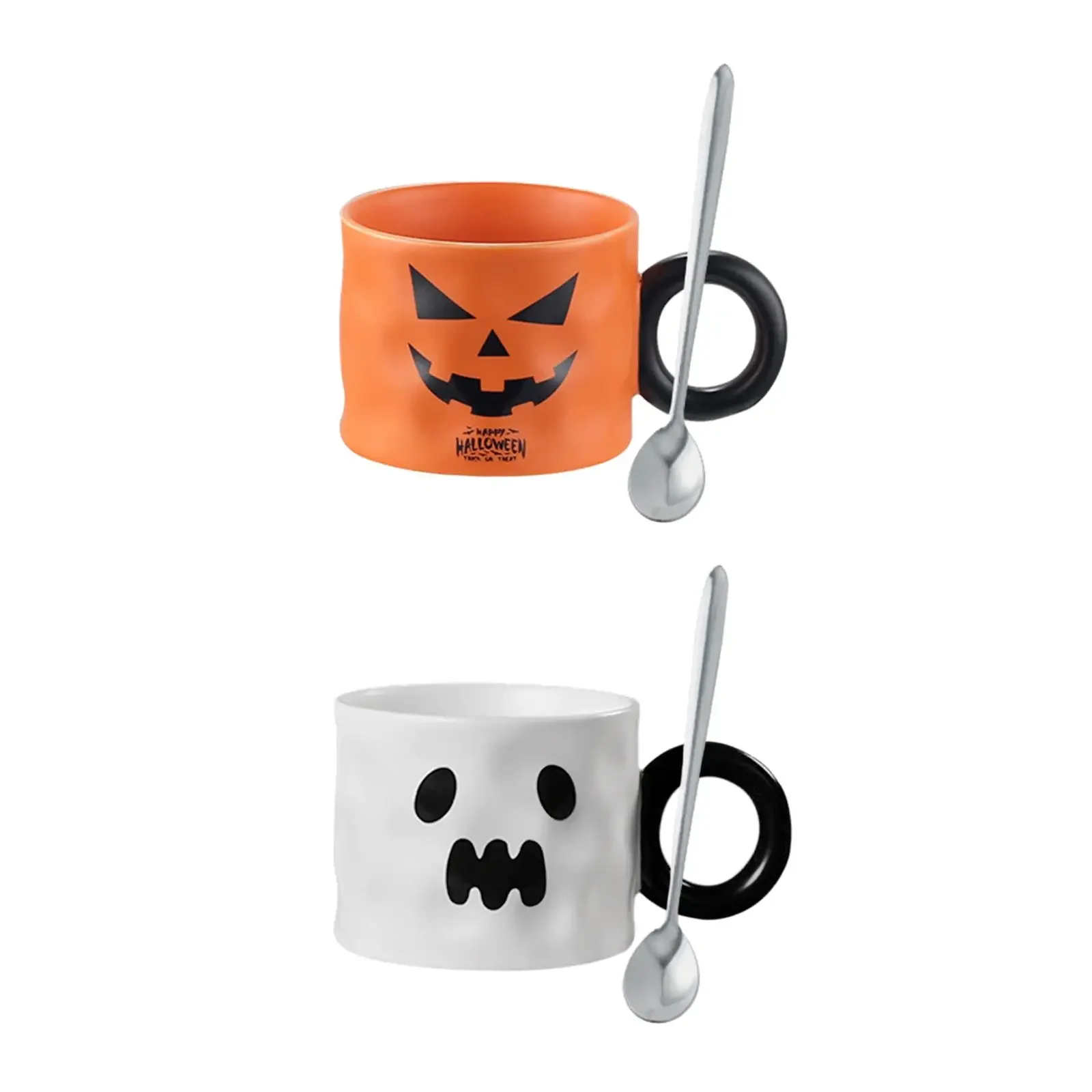 Halloween Cartoon Mug Fun Mug Gift Fall Holiday Cups Pumpkin Cat Monster Holiday Coffee Mug for Theme Party Men Women Kids