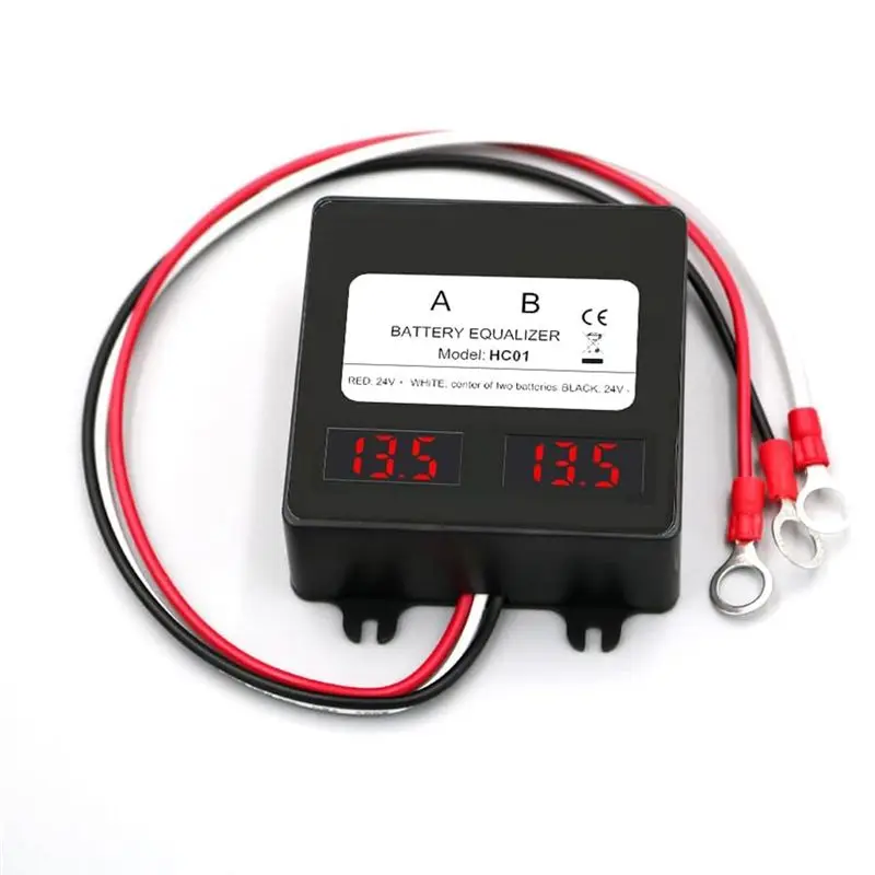ABQU HC01 Battery Equalizer 2S 12V 24V, DC Inverter Active Balancer for Lead Acid NCM LFP Battery, LED Digital Display, 24V