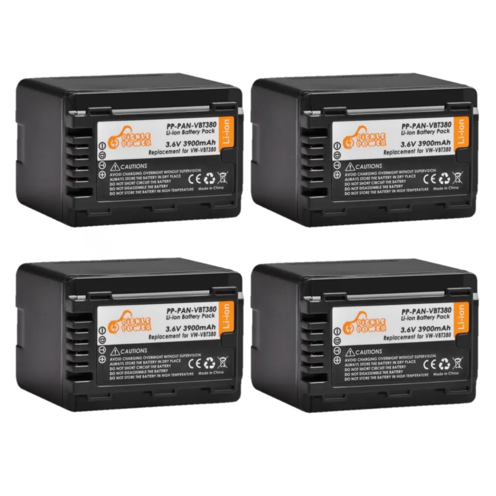 3900mAh VW-VBT380 VBT380 bateria do baterii Panasonic HC-W570 HC-W580 HC-W850 HC-V110 HC-V130 HC-V160 HC-WX970 HC-VX1 HC-VX870