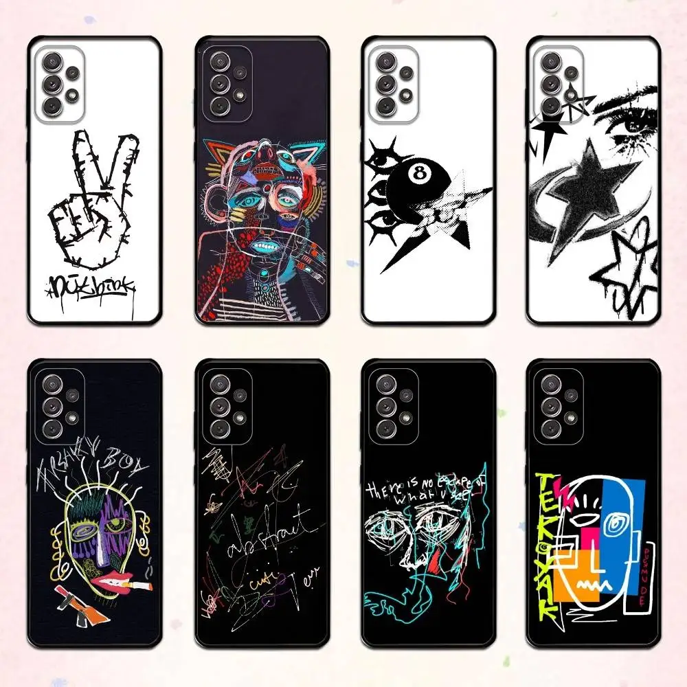 

E-Expressive Abstract G-Graphic Designs Phone Case For Samsung S 25,24,23,22,30,21,10,9,Ultra,Plus,Lite,FE,4,5 G Soft Black Case