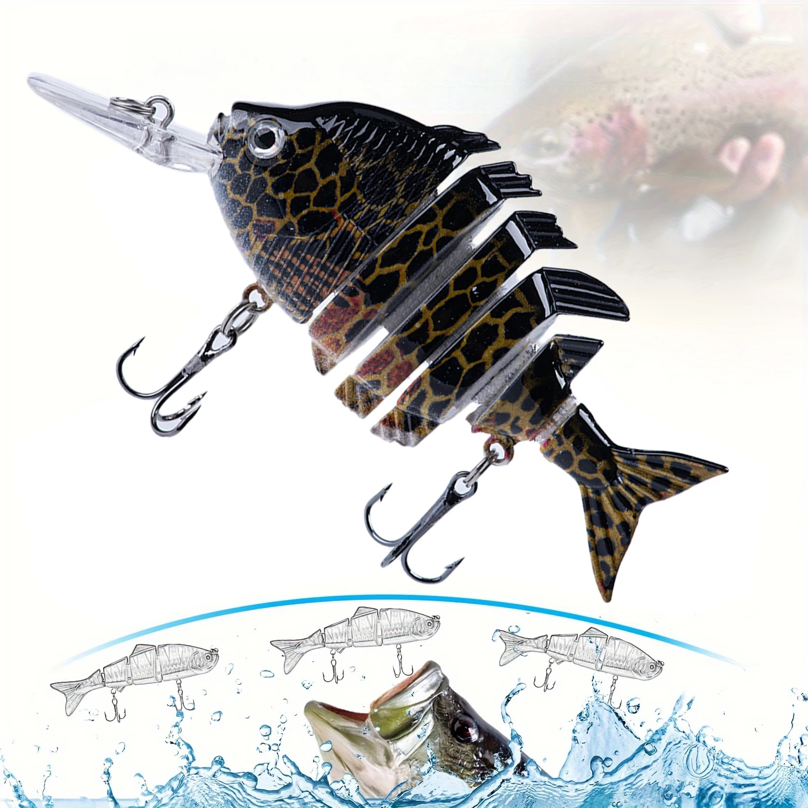 Goture 14.5cm/10g Sinking Wobblers Fishing Lures Multi Jointed Swimbait Hard Bait Fishing Tackle For Bass Crankbait