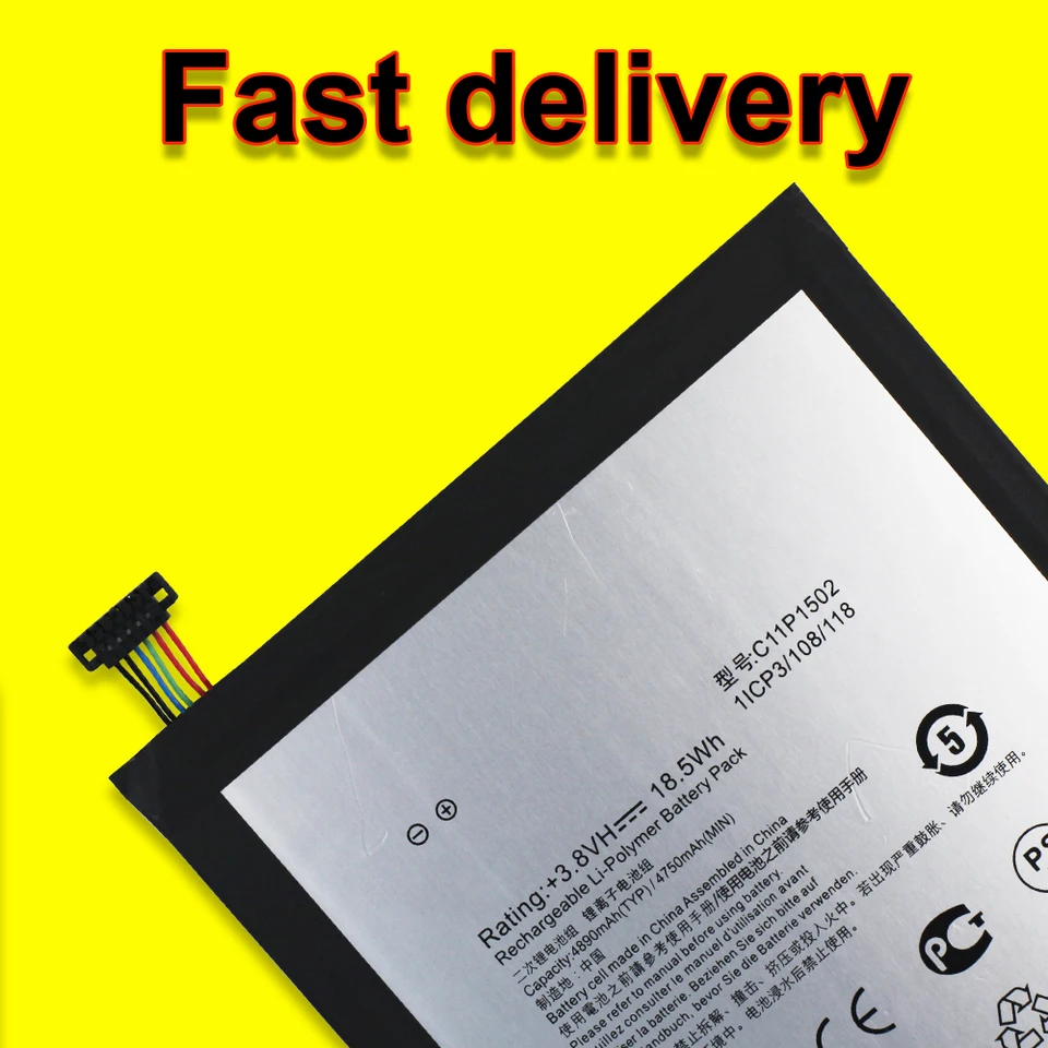 Batería C11P1502 100% nueva de alta calidad para ASUS ZenPad 10 Z300C Z300CL Z300CG P023 P01T 10.1 Teléfono móvil en stock entrega rápida 6