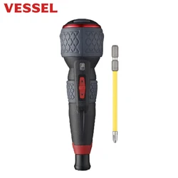 VESSEL Electric Screwdriver Set with LED Light 3-Speed USB Charge Torque Control with Phillips Ball Grip 220USB-P1