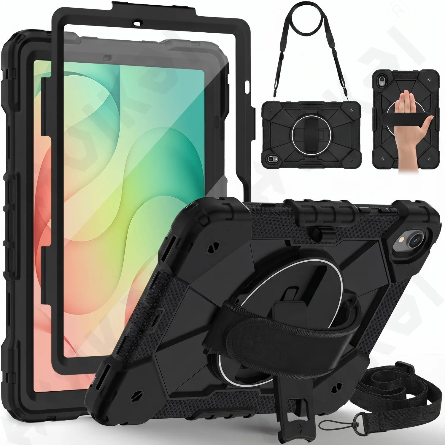 Heavy Duty Protective Case for Samsung Tab S12 Plus 12.6 inch Shockproof Cover 360 Rotatable Stand Hand Grip and Shoulder Strap