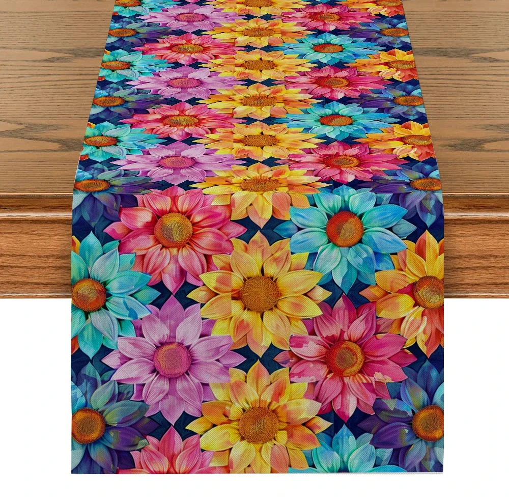 Watercolor FloralTable Runner Party Decoration Kitchen TableTable Runner Wedding Decoration