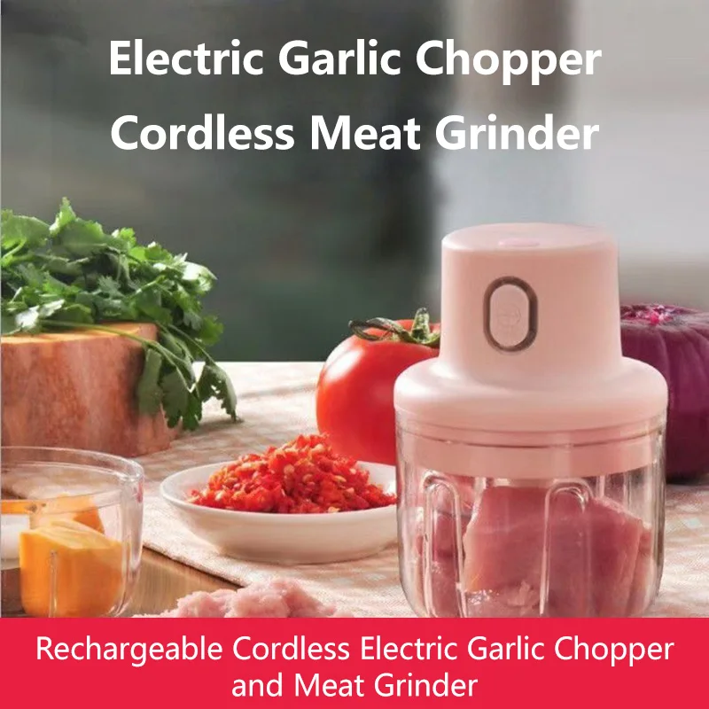 

Электрический блендер-измельчитель для чеснока, мяса, овощей и перца, мини-измельчитель, кухонный комбайн