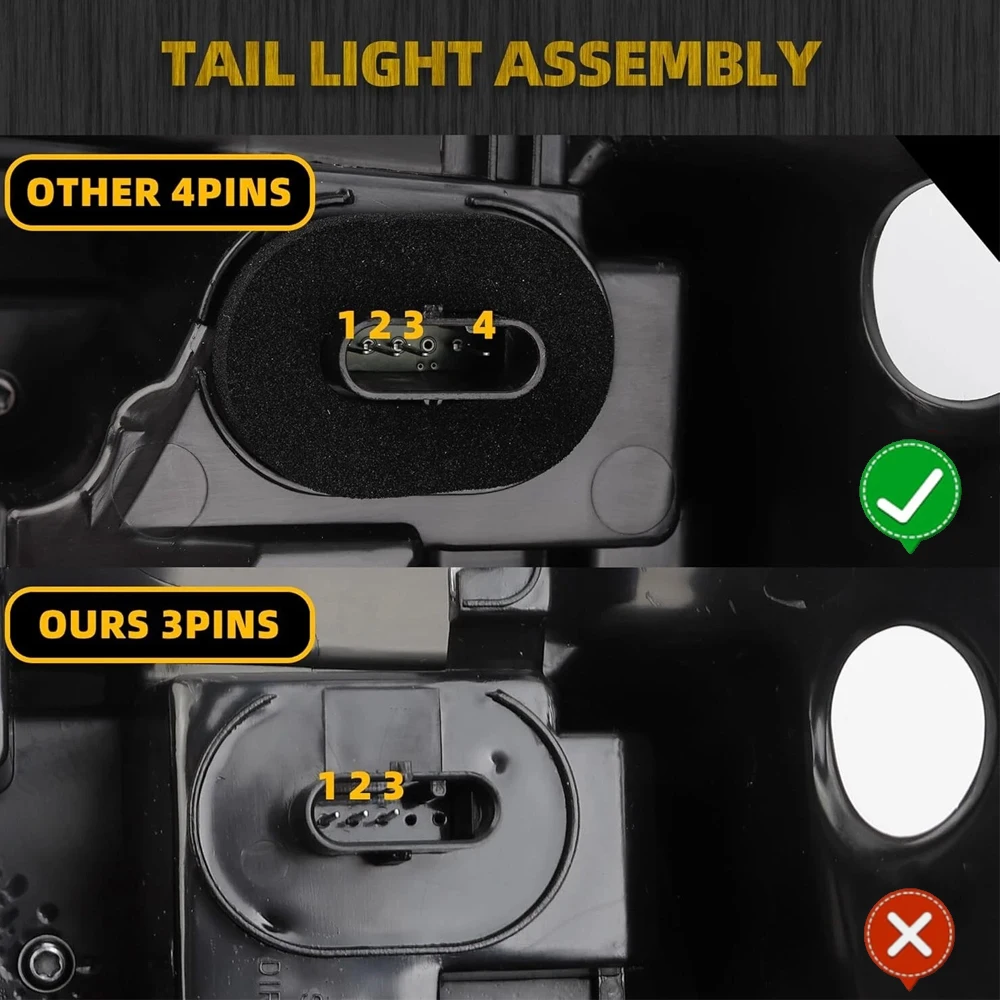1 زوج سيارة عالية الجودة 4-Pin LED الضوء الخلفي اليسار اليمين بدوره إشارة ضوء الفرامل ل تسلا نموذج 3/Y 2021-2023 LED الضوء الخلفي مصباح