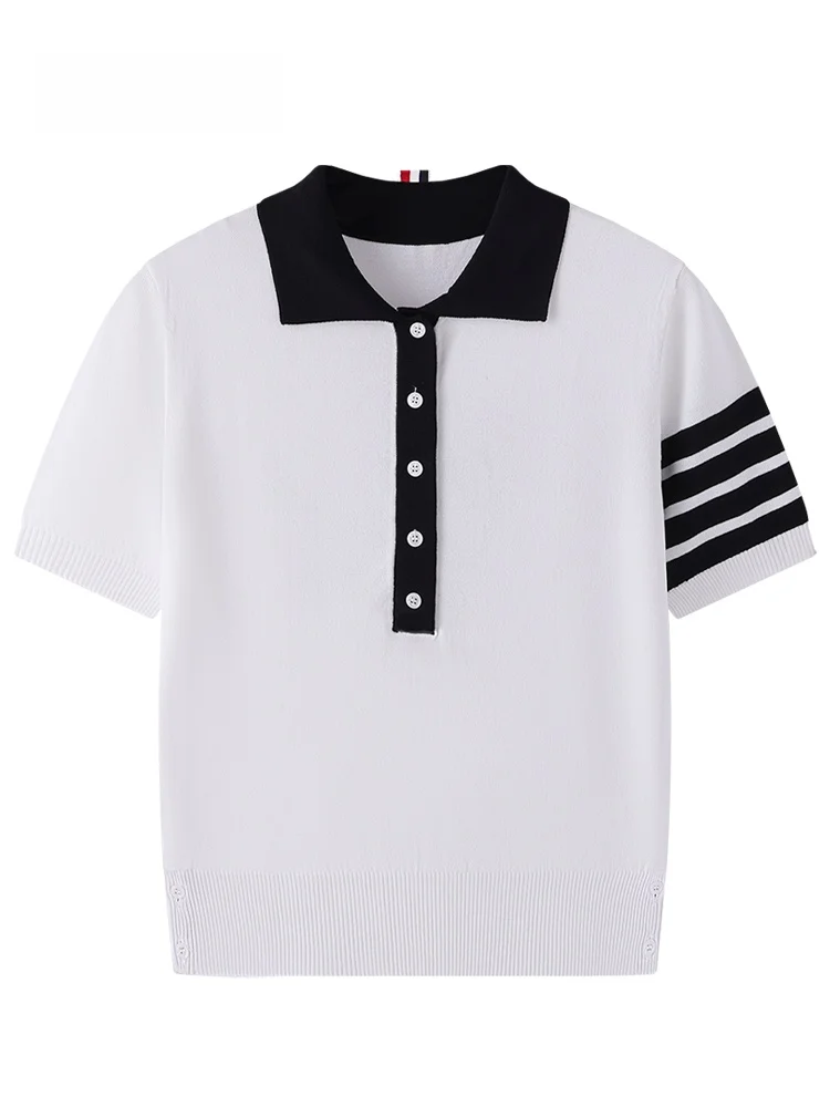 

JZZDEMM Летний вязаный топ с коротким рукавом для женщин, стандартный крой, модный повседневный винтажный стиль для города