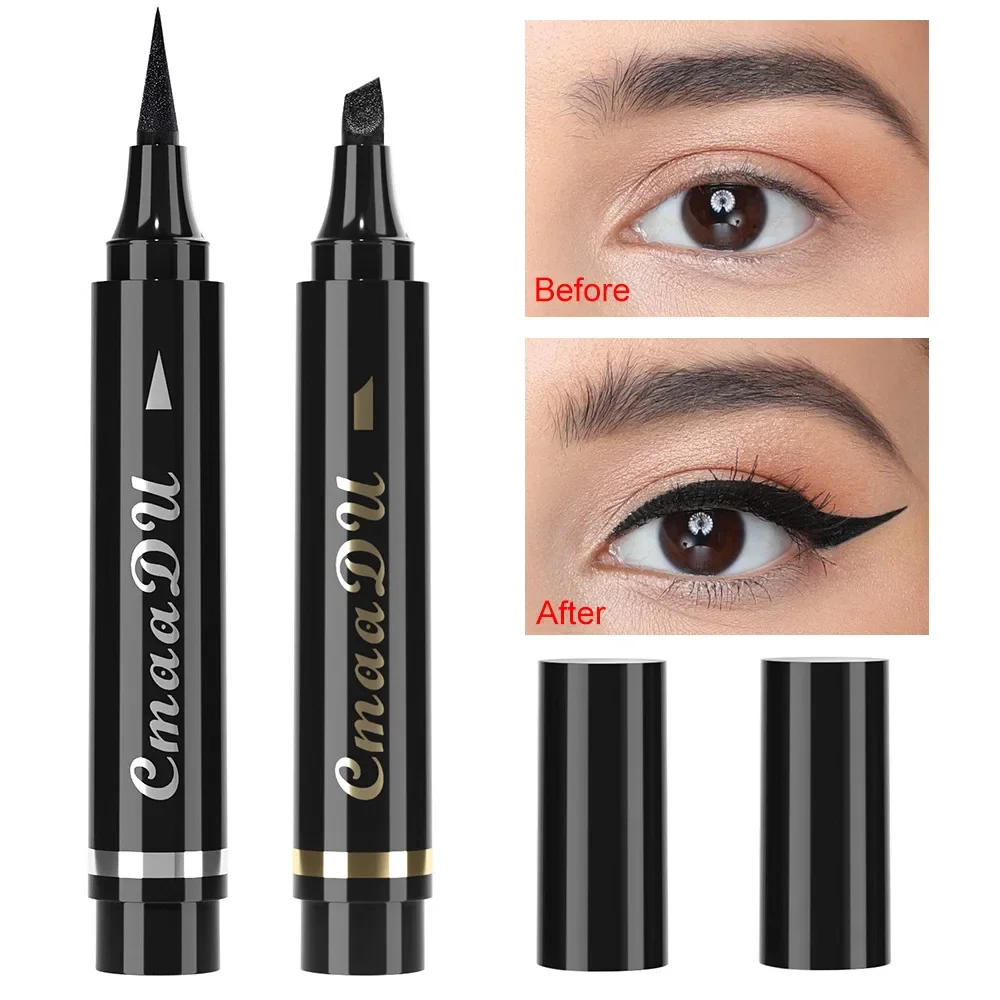 CmaaDU-Stylo Eyeliner Liquide Noir 256 Imperméable, Facile à Wea, Tête en Éponge à vaccage Rapide, Crayon de Maquillage pour Femme, Cosmétiques