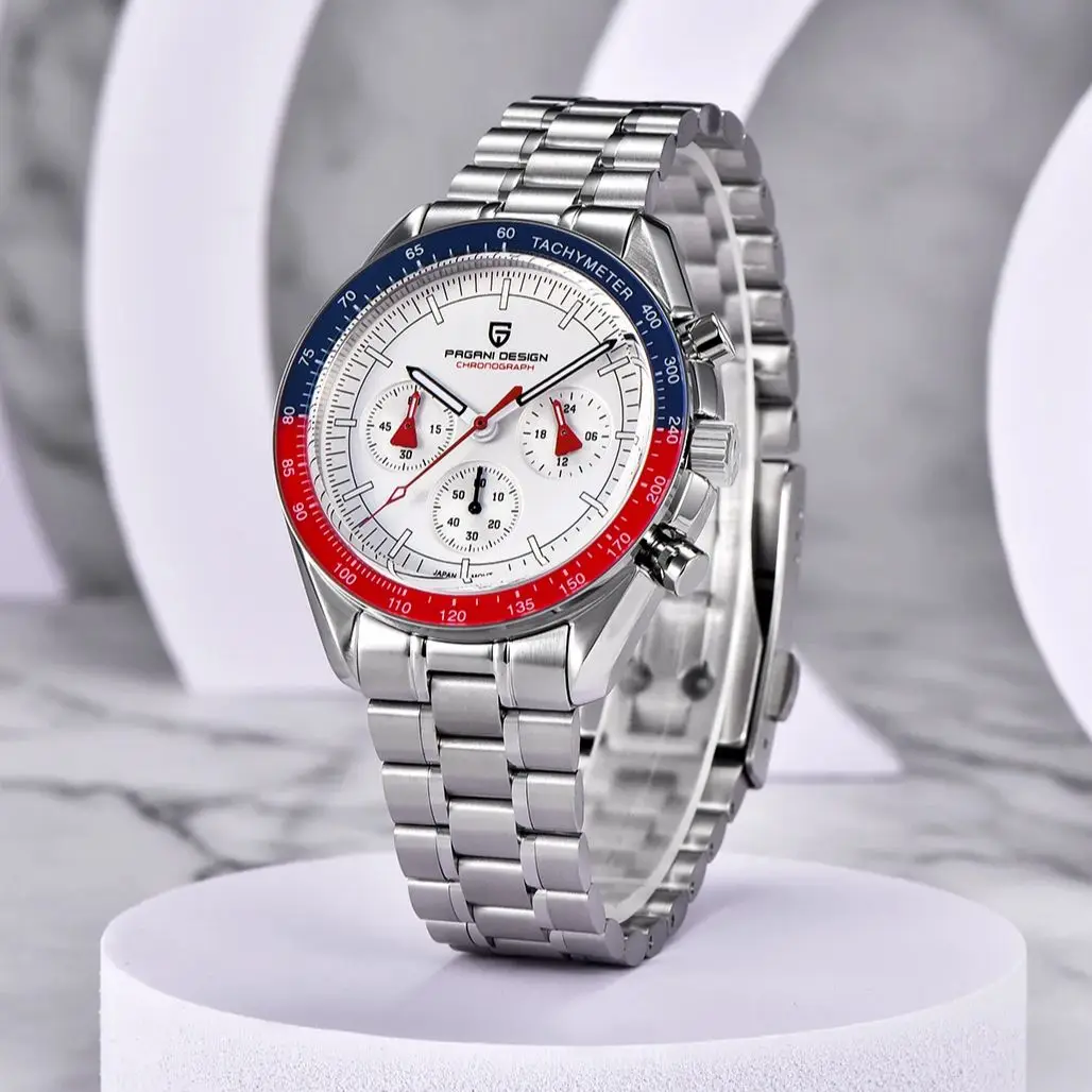 Imagem -03 - Relógio de Quartzo Masculino Pagani Design Moldura Vermelho-azul Sapphire Relógio de Pulso Impermeável Cronógrafo Esportivo Luxo Novo 2023