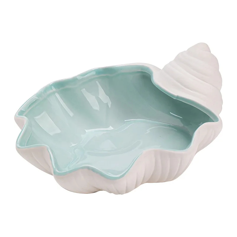 CXX blue shell ceramic fruit tray storage tray home decoration ornament