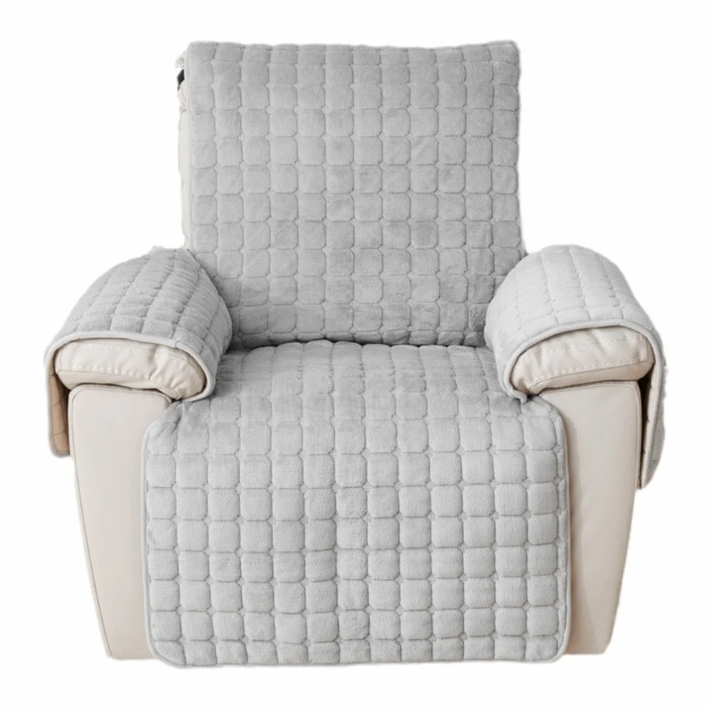 

New Flannel Recliner Sofa Cover Non-Slip Side Pockets Chair Covers 53*190cm Wear Resistant Sofa Slipcovers Home Use