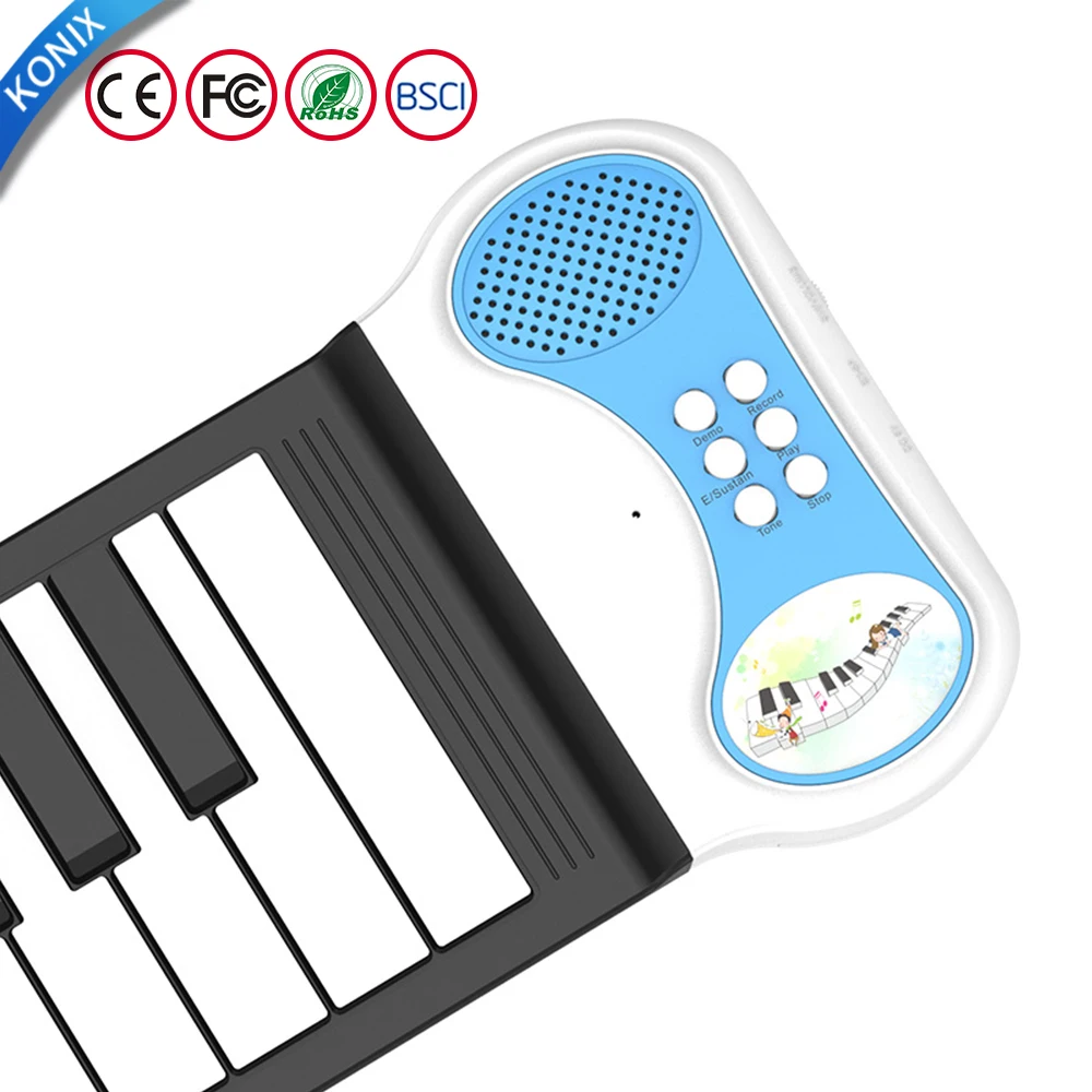 Roll Up Piano 37 Key Foldable Piano Portable Mini Hand Roll Keyboard Instruments Toy Electronic Organ