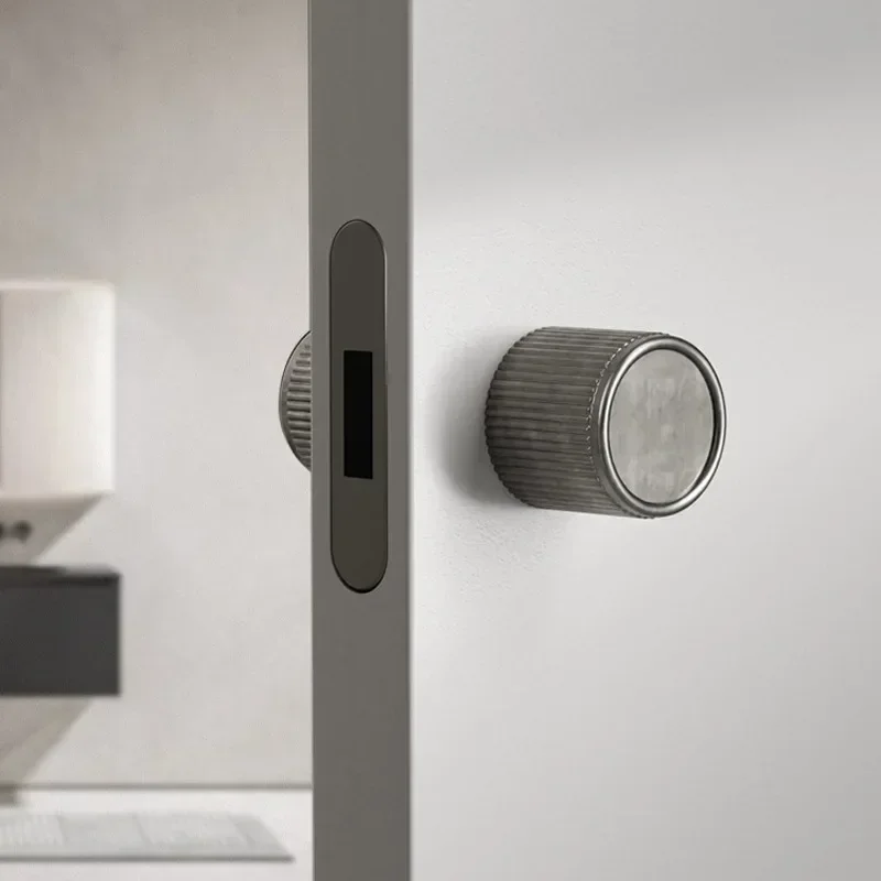 Bedroom DoorLock Minimal Round Spherical Indoor Room Wooden Door Light Luxury Silent Magnetic Suction Household Universal Handle