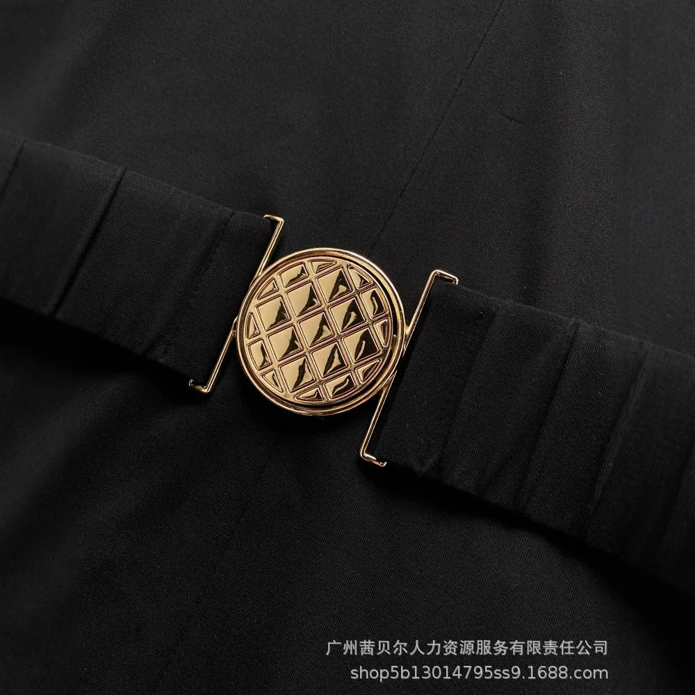 جمبسوت حريمي سادة بطول كامل وأكمام طويلة وياقة مربعة وسراويل واسعة عالية الخصر غير رسمية ربيعية 2025 #3