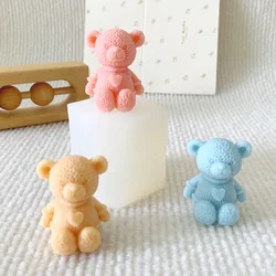 Heart Sweater Teddy Bear Candle Silicone Molds Animal Painting Gypsum Moulds Birthday Cake Decor Valentine’s Day Chocolate Gifts