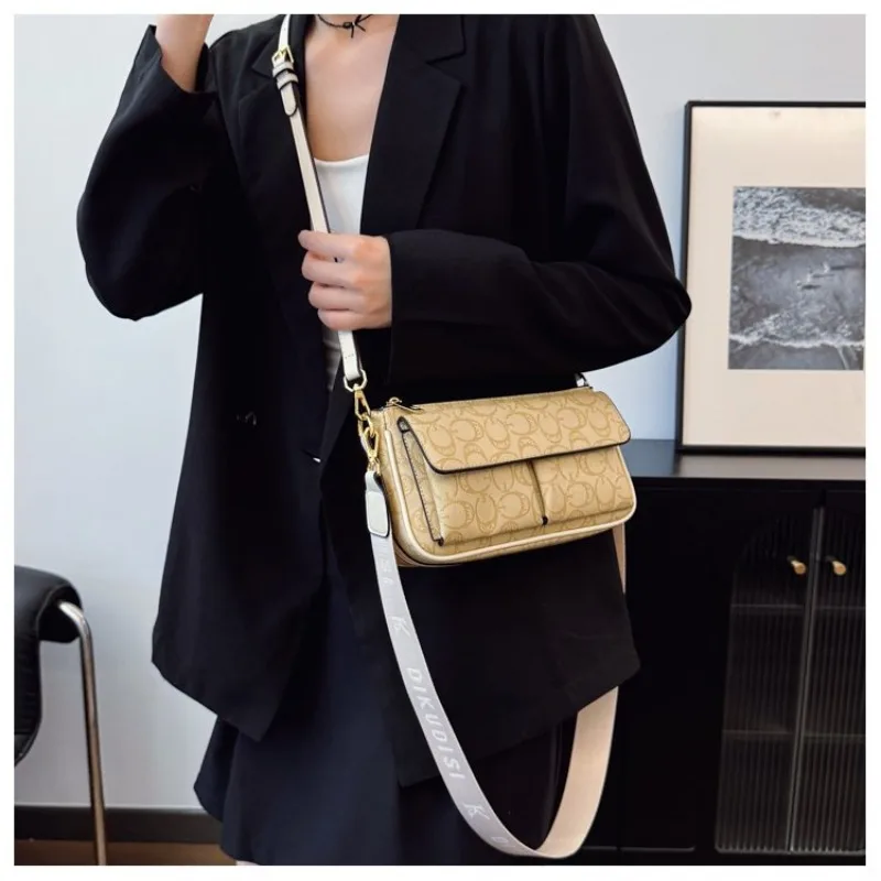 

Женская портативная сумка, сумка через плечо для подмышек с принтом, ретро и модная для повседневного использования или работы