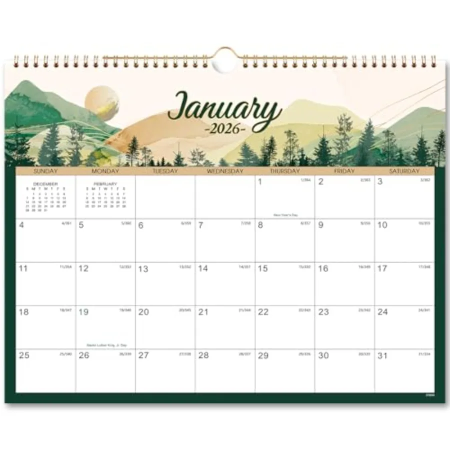

2026 Wall Calendar - 12 Months Wall Calendar 2026 from JAN.2026 - DEC.2026 14.8" x 11.6" Twin-Wire Binding Blank Block Julian D