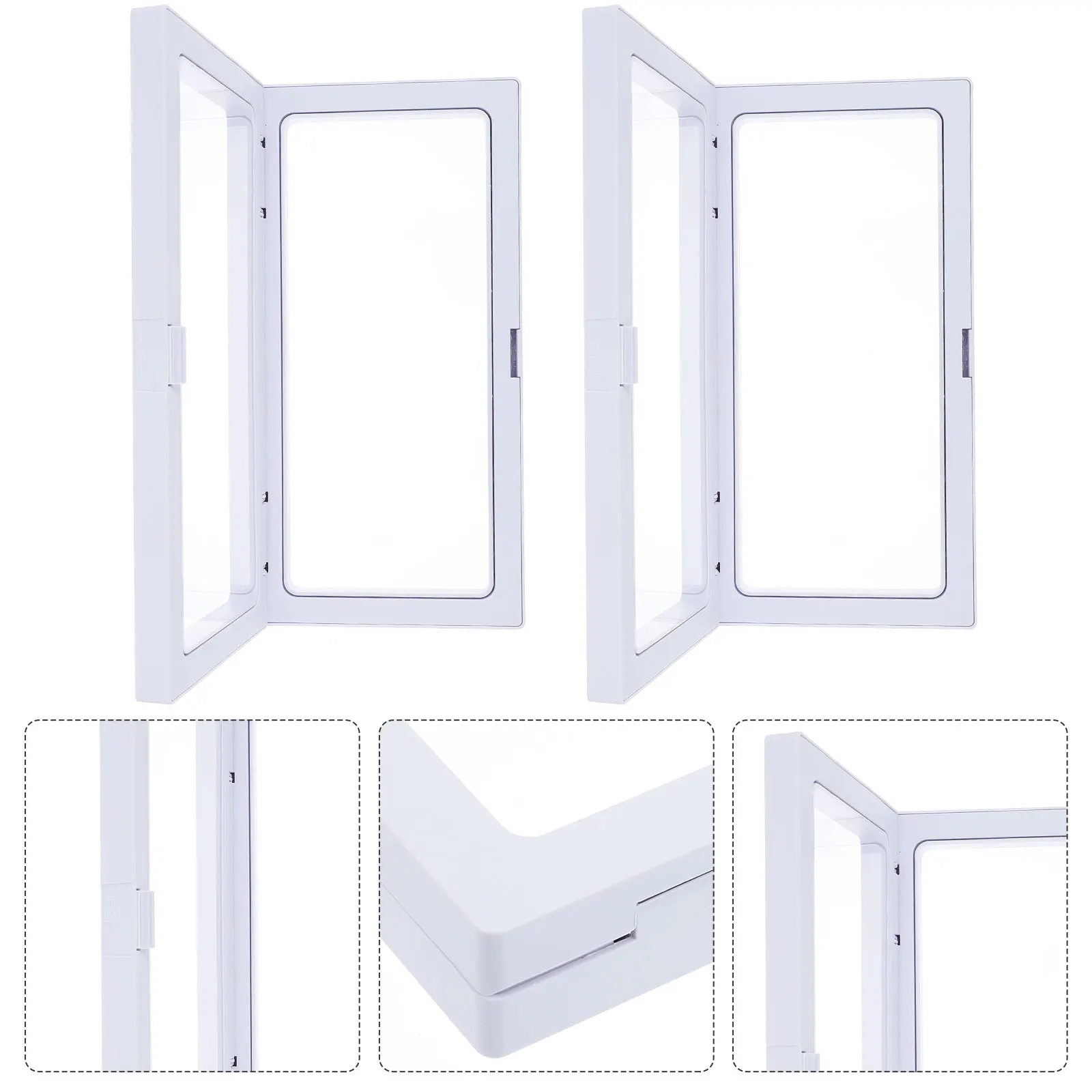 

2Pcs Watch Storage Case Transparent Floating Frame Simple Generous Design Prevent Oxidation Durable Practical Portable Travel