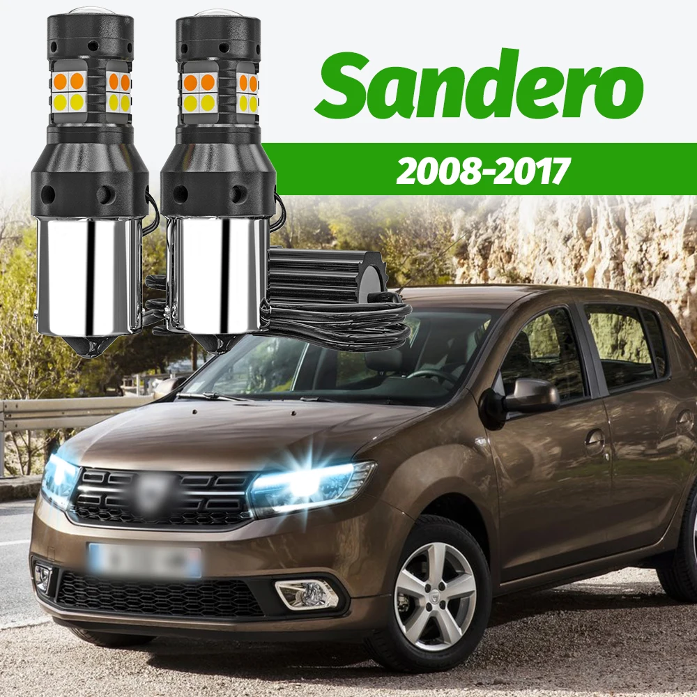 

2 шт. Двухрежимные светодиодные указатели поворота + дневные ходовые огни (DRL) для Dacia Sandero 2008-2017 2009 2010 2011 2012 2013 2014