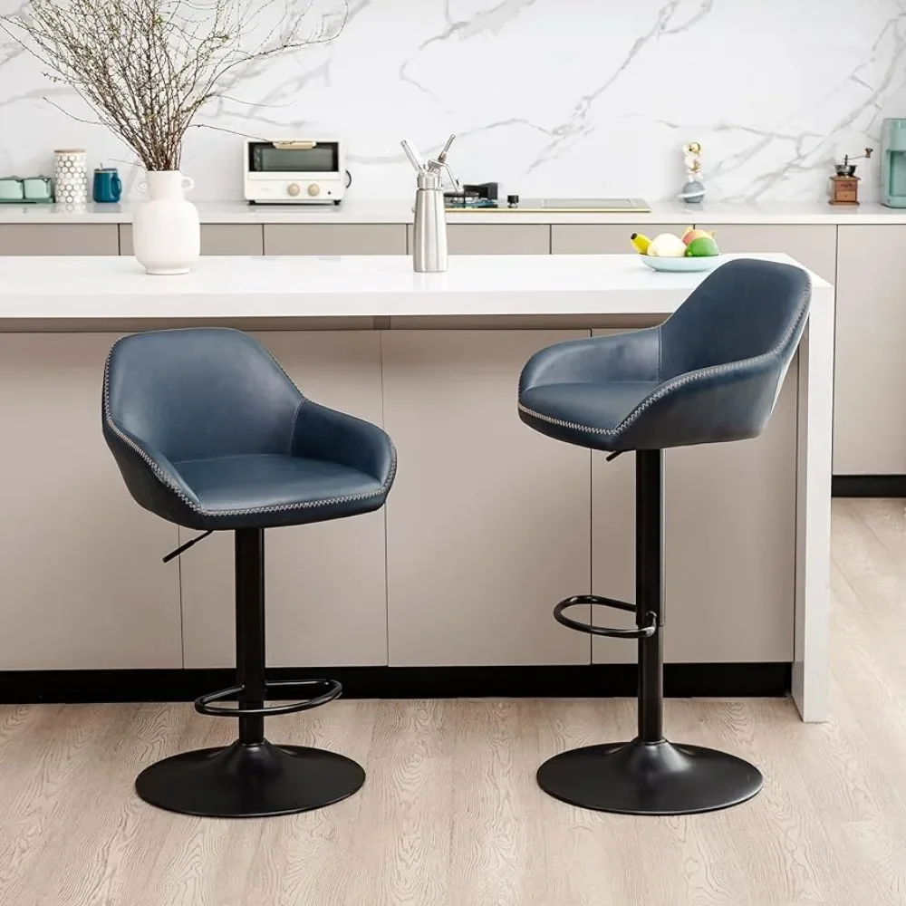 Modern Kitchen Counter Height Barstools Cadeira, azul escuro, Freight Free Café Furniture