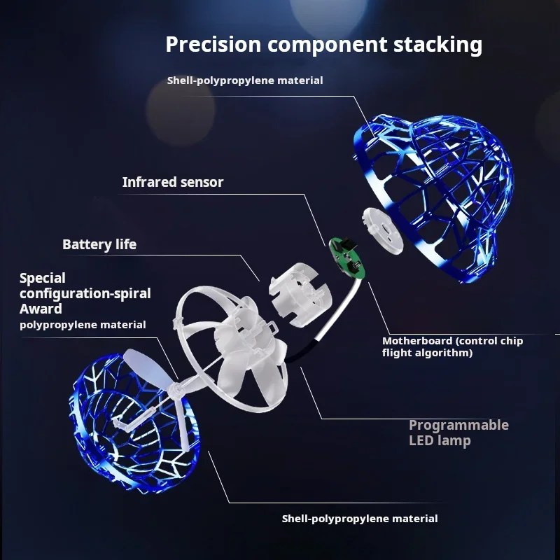 ترقية Flyball UFO مع LED تحلق سبينر ألعاب متململة يرتد Flyorb ماجيك تحلق الكرة الطائرة بدون طيار الجرم السماوي يطير نوفا الاطفال لعبة الهدايا #4