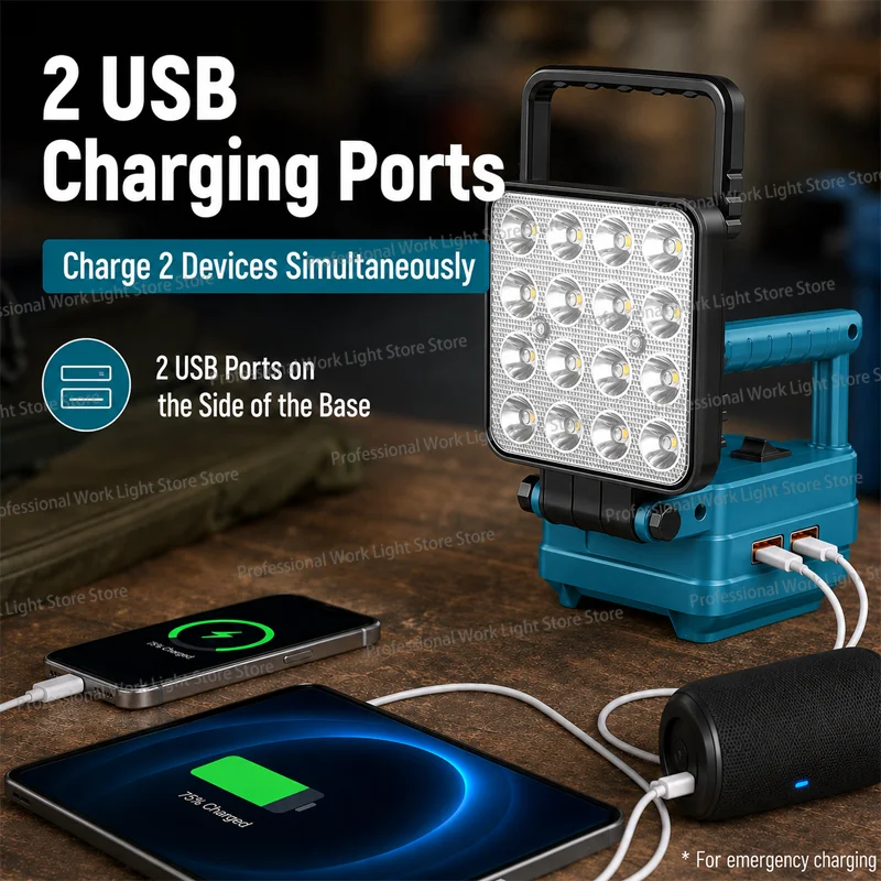 Cordless LED Work Light For Makita14.4V-18V Li-ion Battery Lantern Outdoor Flashlight Camping Lamp Emergency Lighting for repair