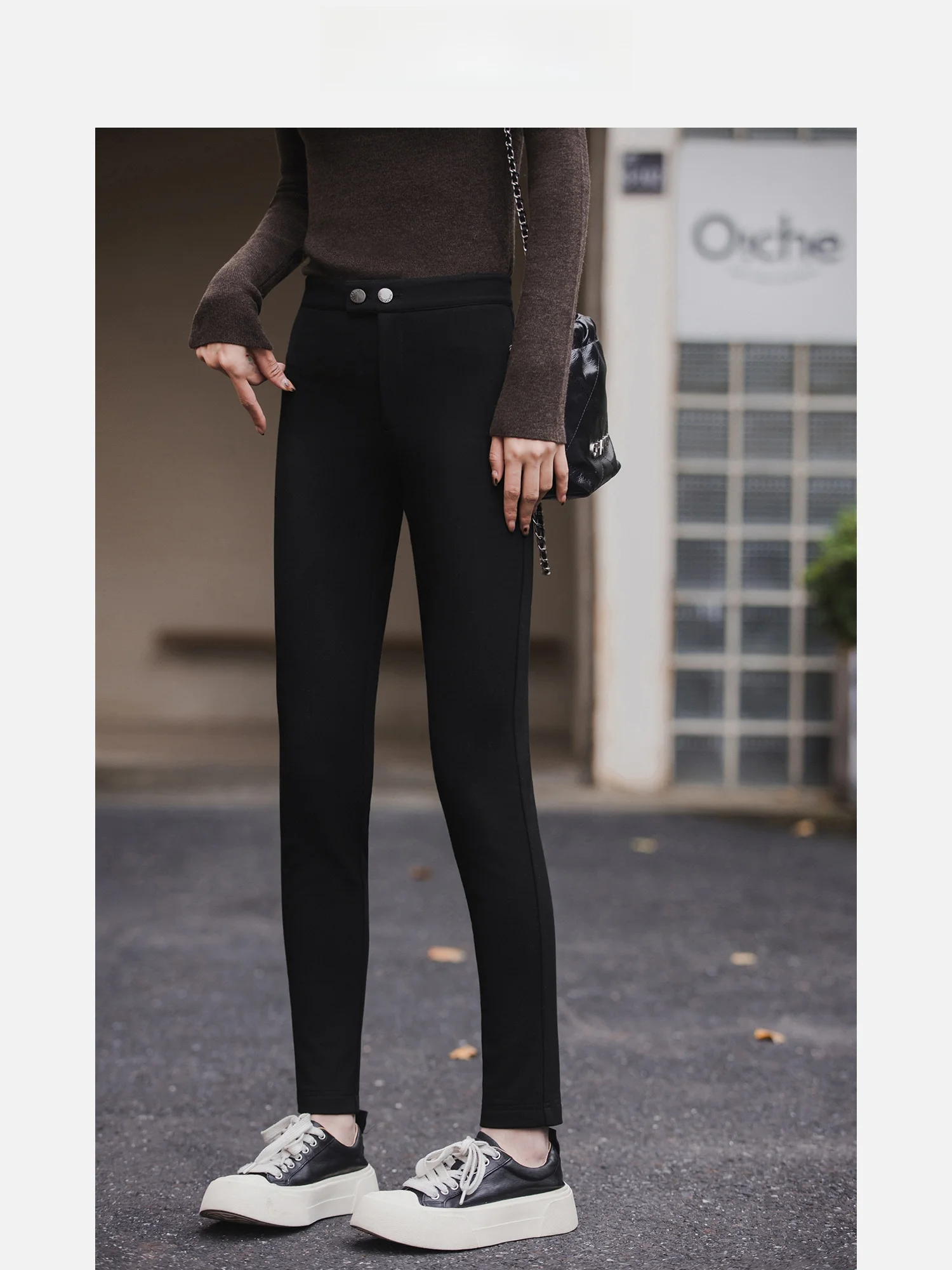 

High Waist Fce Lined Slimming Pencil Pants Women's Base Layer Trousers Small Size Autumn Winter New Sle Casual Pants