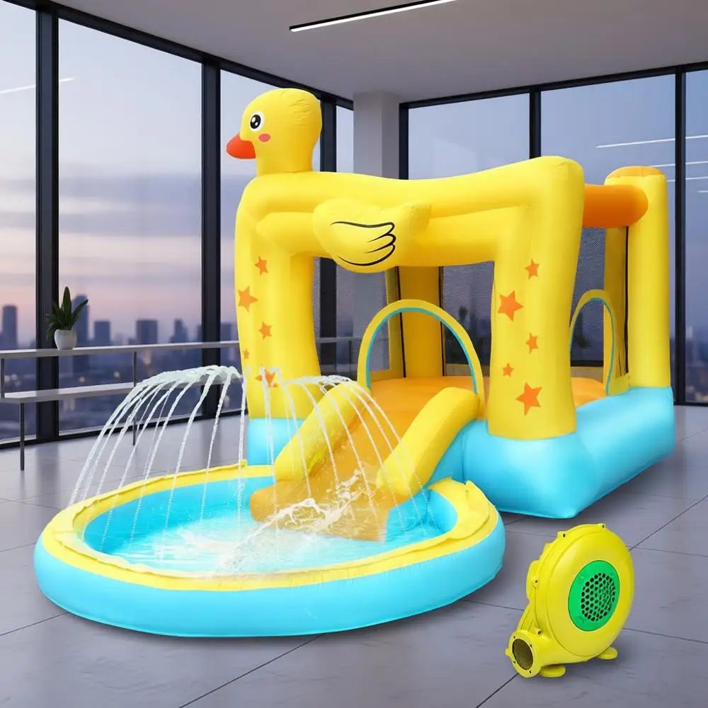

Inflatable Toddler Water Slide with Ball Pit, Slide, Sprinklers, and Carrying Bag for Ages 3-6