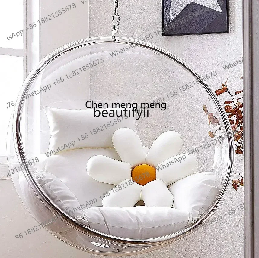 P178 Sedia trasparente Palla di vetro Aliante per interni Cestino sospeso Palla sospesa Poltrona da massaggio Altalena nordica per esterni B & B