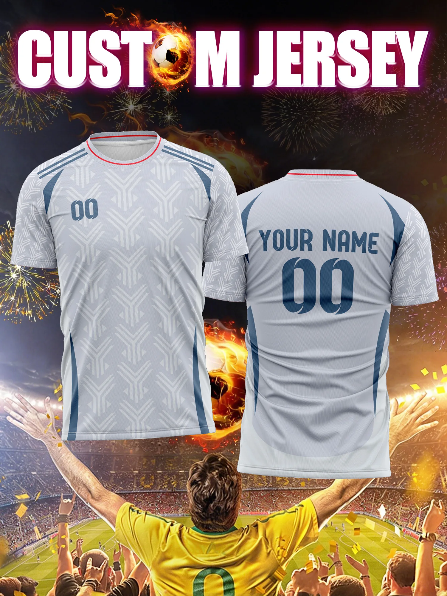 

Футбольная форма с индивидуальным изображением, номером и именем, униформа для лиги пригородных сообществ, уютная и дышащая футбольная одежда для местных жителей