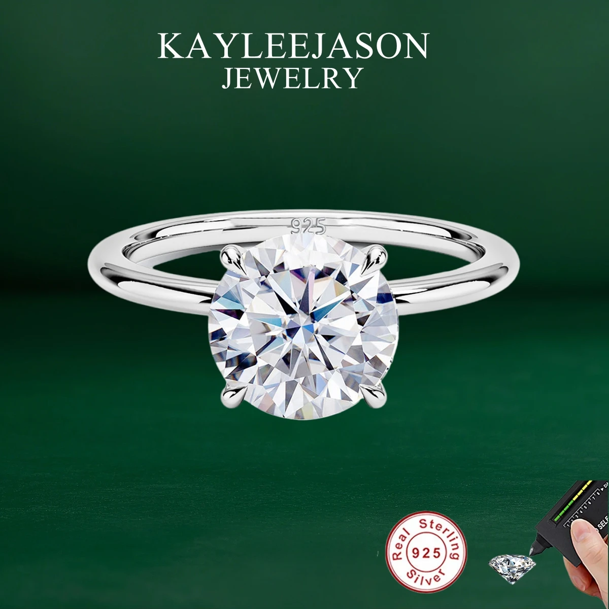 

Классическое кольцо из стерлингового серебра 925 пробы с 4 когтями из муассанита для женщин, позолоченное обручальное кольцо 18 карат, обручальное кольцо, ювелирные изделия