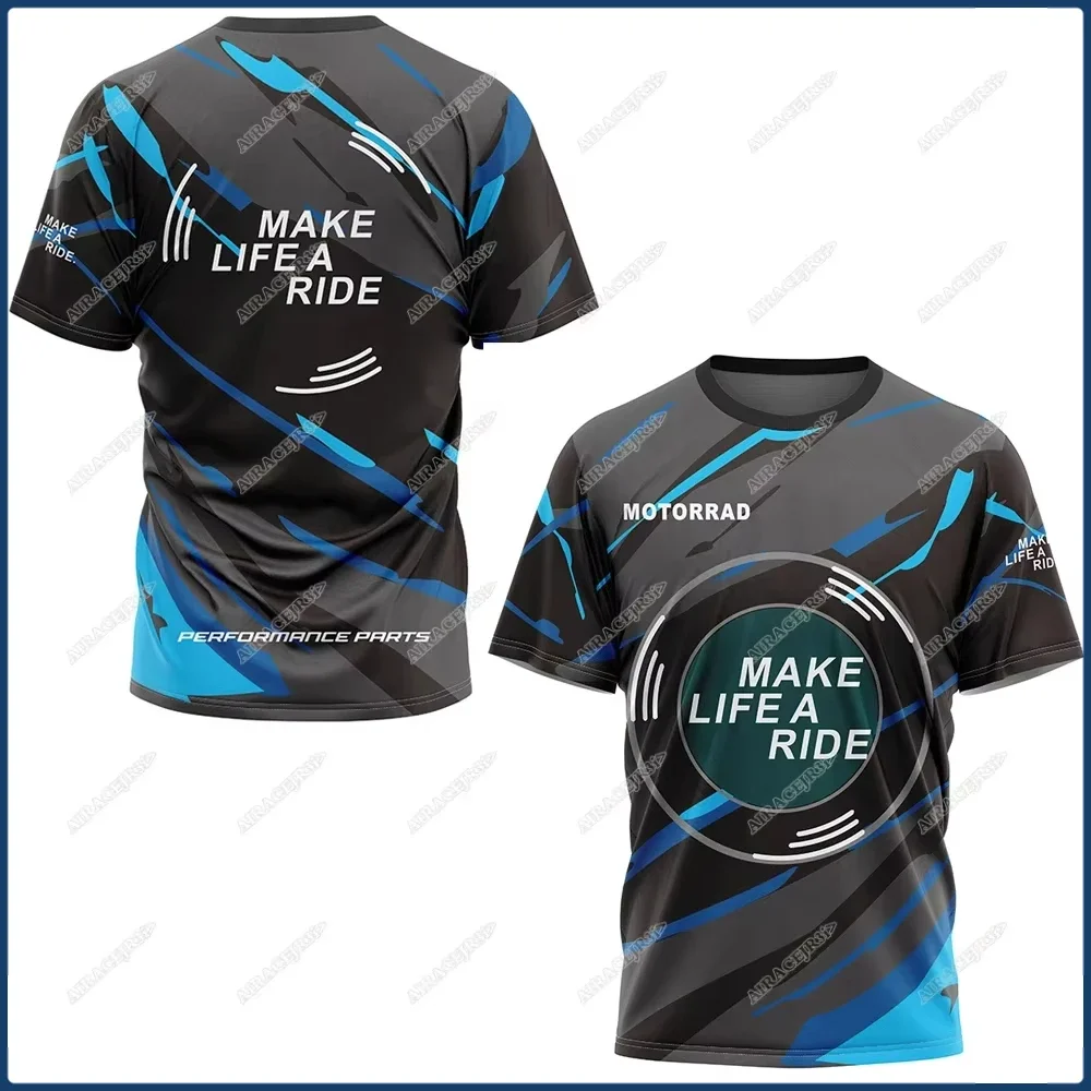 Summer Quick-Dry Leisure Riding Motorrad Travel Adventure Motorsport Blue Motorcycle Sports T-Shirt Mens Team Racing Jerseys
