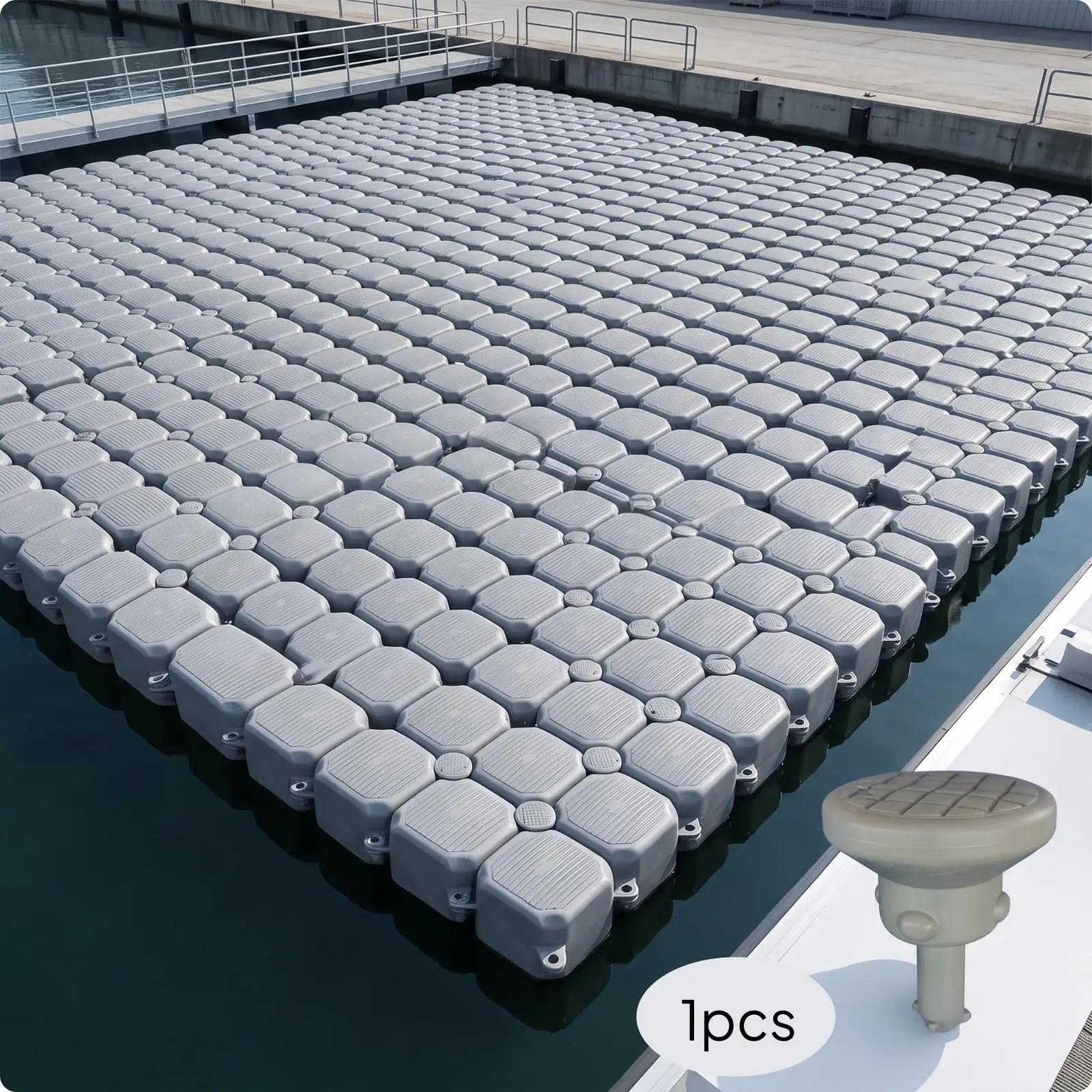 Synthetic Mushroom Dock Float HDPE Modular Buoy for Floating Bridge Swimming Deck Custom Waterside Installation