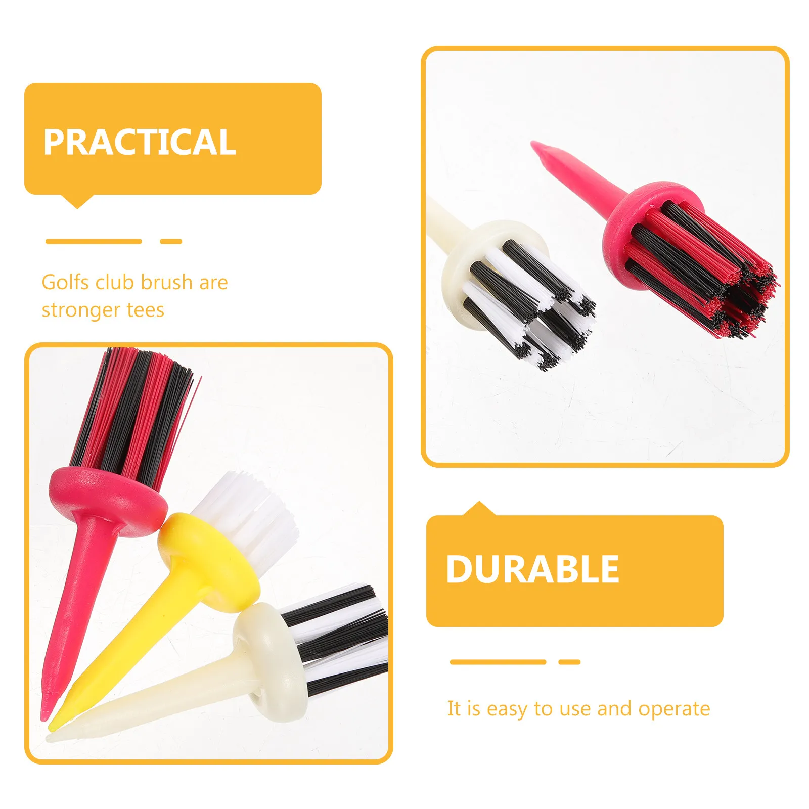 Golf Club Groove Cleaner Brush Set 9 Pieces Durable Bristles for Ball Cleaning Training Practice