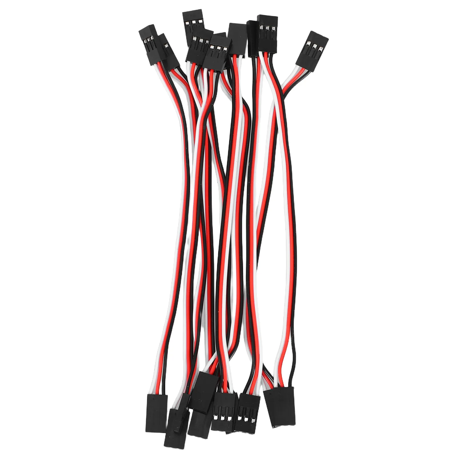 

10 шт. 3-контактных удлинительных кабелей для сервоприводов (гнездо-гнездо), 10 см, для подключения сервоприемников радиоуправляемых машин, самолетов, вертолетов