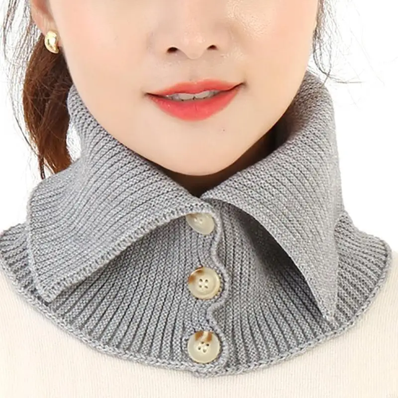 Neck Warmer Scarf Neckerchief Color Scarf Detachable Wrap Scarf False Collar Scarf Warm Winter Cycling Windproof 6XDA