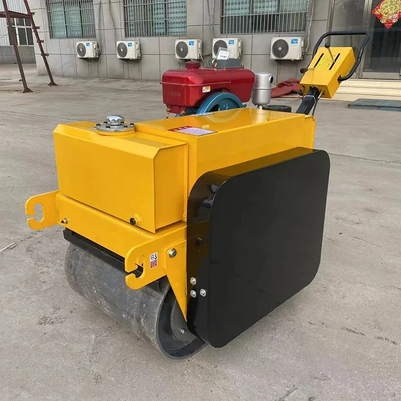 Cross border special supply Diesel Engine Mini Road Roller Soil Road Machinery 300kg 600kg 700kg Roller Compactor