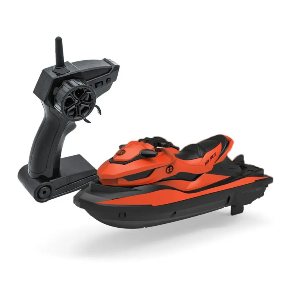 Kunststoff-Hochgeschwindigkeits-RC-Motorboot, wasserdicht, wiederaufladbar, Elektroboot, Simulationsmodell, tragbar, Jetski, 2,4 g, kabelloses Schnellboot