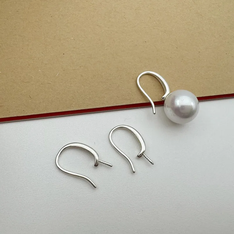 Crochets de boucle d'oreille en argent regardé 925 pour femmes, accessoires de bricolage, court, simple, découverte de composants, solide, 1 paire