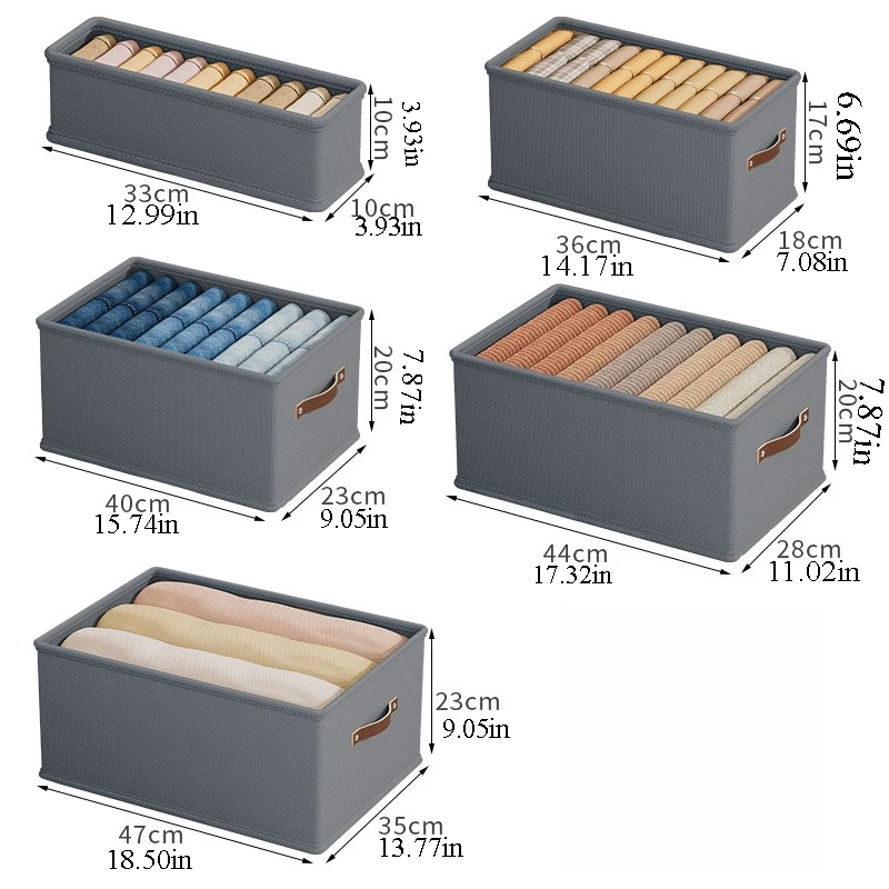 1PC  Oxford Cloth Box Storage Basket Clothes Storage Uncovered Bottom Shirt Sweater Sock Storage